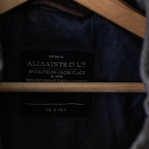 ALL SAINTS - Legacy Brown Leather Jacket US 8 - Picture 7 of 9